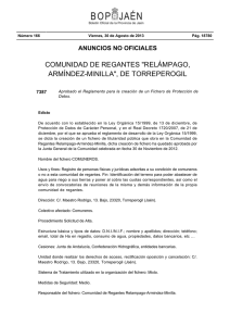COMUNIDAD DE REGANTES "RELÁMPAGO, ARMÍNDEZ