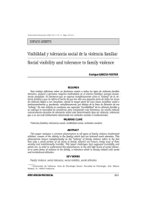 Visibilidad y tolerancia social de la violencia familiar Social visibility