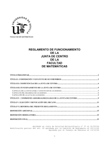 Reglamento de funcionamiento de la Junta de Centro