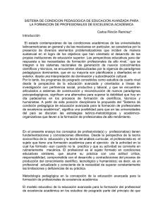 Sistema de condición pedagógica de educación avanzada