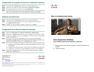 Cisco Supervisor Desktop Quick Start Guide/Cisco Unified Contact