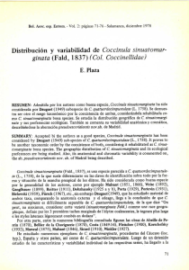 Distribución y variabilidad de Coccinula sinuatomar