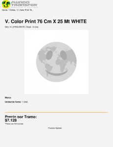 Mundotransfer - V. Color Print 76 cm x 25 mt WHITE