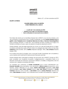 México, DF, a 23 de noviembre de 2015 BOLETÍN DE PRENSA