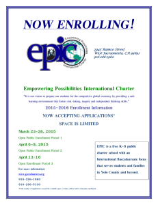 NOW ENROLLING! Empowering Possibilities International Charter