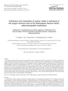 Distribution and composition of organic matter in sediments of the