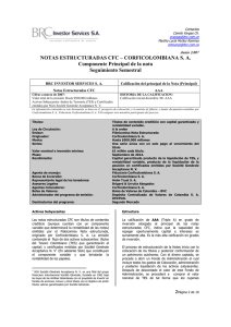 NOTAS ESTRUCTURADAS CFC – CORFICOLOMBIANA S. A.