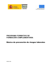 PROGRAMA FORMATIVO DE FORMACIÓN COMPLEMENTARIA