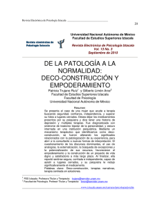 de la patología a la normalidad: deco-construcción y