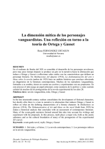 La dimensión mítica de los personajes vanguardistas. Una reflexión