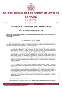 Declaración institucional de apoyo a la Fundación Casa Medina