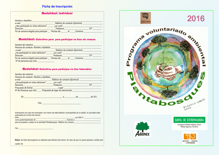 Modalidad Individual Ficha De Inscripci n