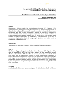 La aportación bibliográfica de Joan Bardina a la Educación Física