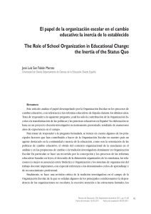 El papel de la organización escolar en el cambio educativo: la