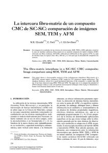 La intercara fibra-matriz de un compuesto CMC de SiC