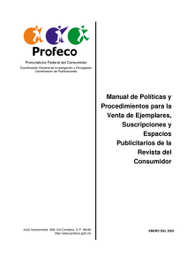 Manual de Políticas y Procedimientos para la Venta de Ejemplares