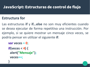 JavaScript: Estructuras de control de flujo Estructura for