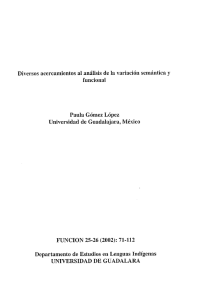 Diversos acercamienios al análisis de la variación semántica y