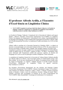 El professor Alfredo Ardila, a l`Encontre d`Excel·lència en Lingüística