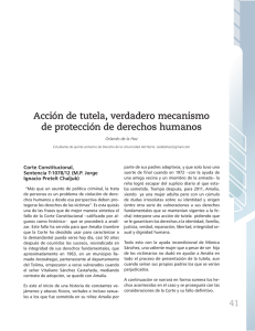 Acción de tutela, verdadero mecanismo de protección de derechos
