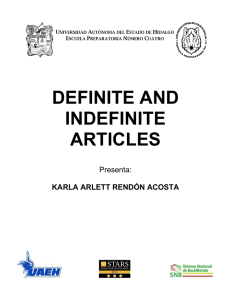 Resumen - Definite and Indefinite Articles