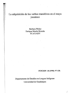 La adquisición de los verbos transitivos en el maya