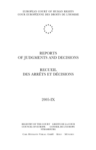 Reports of Judgments and Decisions/Recueil des arrêts et décisions