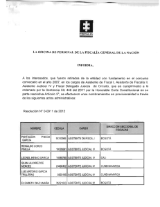 la oficina de personal de la fiscalía general de la nación