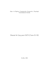 Manual de Lisp para IACS (Curso 91–92)