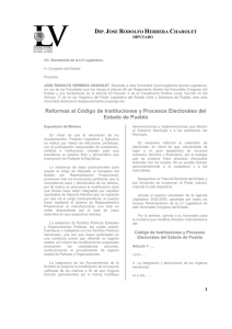 Iniciativa de Decreto que reforma el Código de Instituciones y