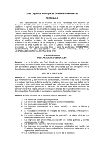 Carta Orgánica Municipal de General Fernández Oro