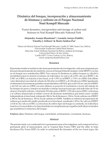 Dinámica del bosque, incorporación y almacenamiento de biomasa