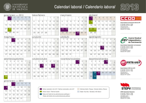 Calendari laboral del PAS 2013 - UPV Universitat Politècnica de