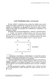Los fonemas del catalán - Revista de Filología Española