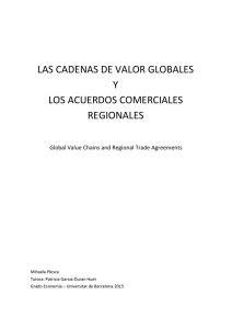 regionalización de las cadenas globales de valor y acuerdos