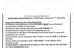 Page 1 - Park Vista Community High School BLOOD DRIVE