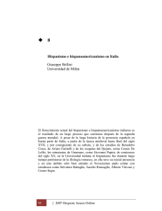 Hispanismo e hispanoamericanismo en Italia Giuseppe Bellini