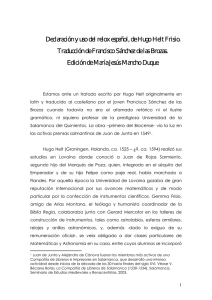 Declaración y uso del relox español, de Hugo Helt Frisio.