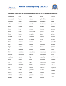 AFICIONADO – These words will be used in the practice - ESC-20