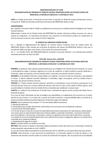 mercosur/cmc/dec.nº 15/00 reglamentación del régimen de tránsito