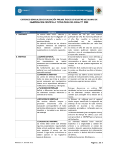 Criterios de Evaluación 2012 - Consejo Nacional de Ciencia y