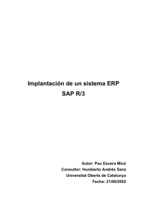 Implantación de un sistema ERP SAP