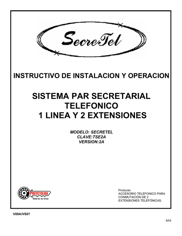 Instructivo De Instalacion Y Operacion