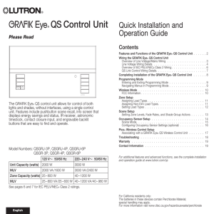 GRAFIK Eye QS Control Unit Quick Installation and