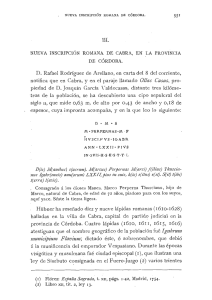 Nueva inscripción romana de Cabra, en la provincia de Córdoba