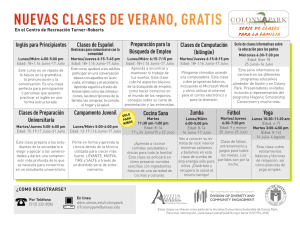 nuevAs clAses de verAno, GrAtis