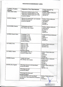 Primer listado docente - Facultad de Humanidades y Artes