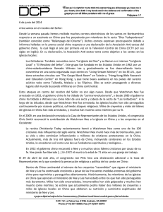 DCP Letter to the saints, June 6, 2014 (Spanish)