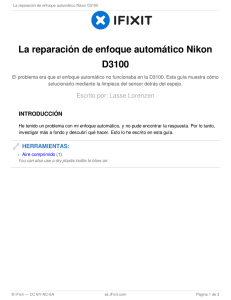 La reparación de enfoque automático Nikon D3100