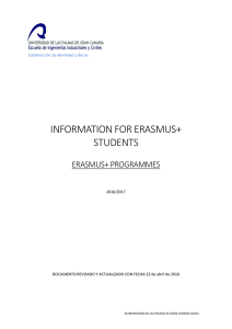 information for erasmus+ students - Universidad de Las Palmas de